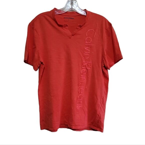 Calvin Klein Men's Orange Short-Sleeve T-shirt Sz Medium - Picture 1 of 7